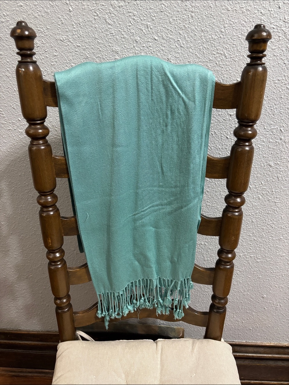 Light Teal Women's Scarf with Fringe - Classic Wrap
